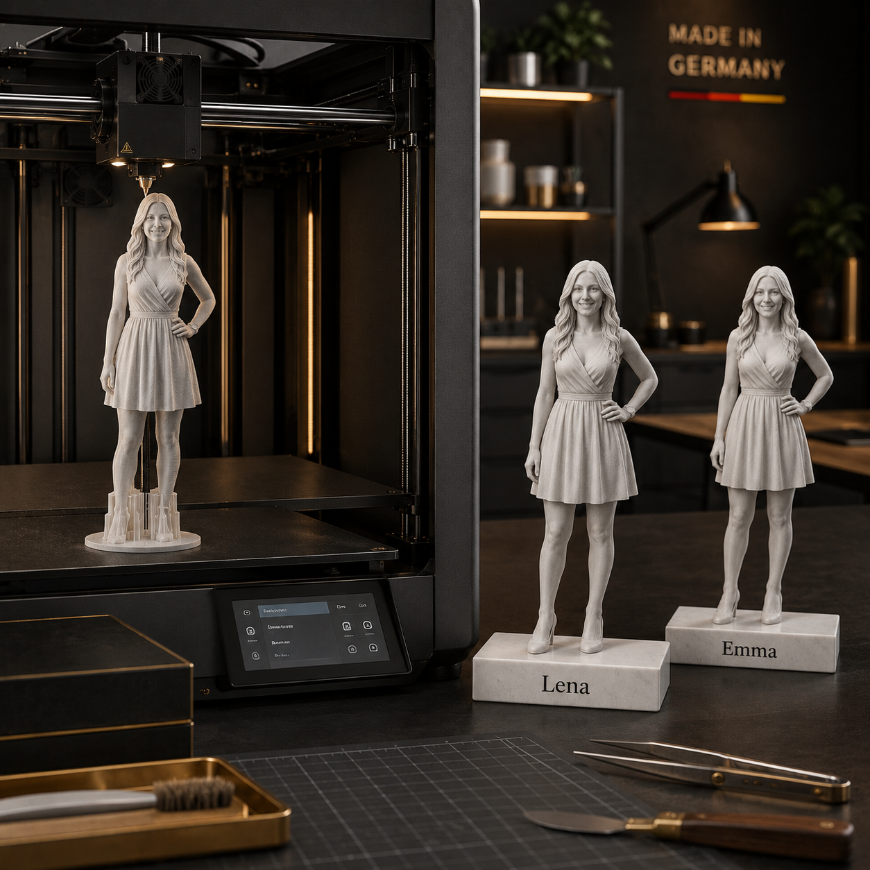 Produktion einer personalisierten 3D-Figur im 3D-Druck