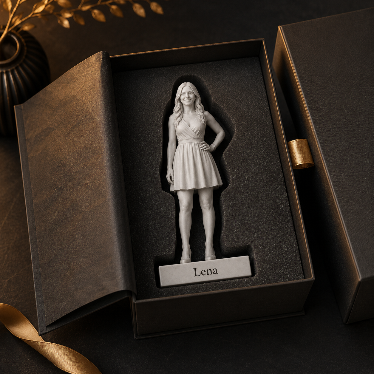 Sicher verpackte personalisierte 3D-Figur als Geschenk