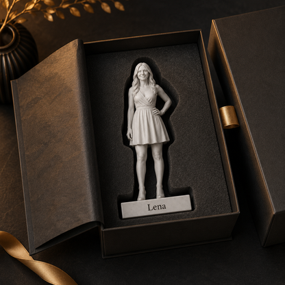 Sicher verpackte personalisierte 3D-Figur als Geschenk