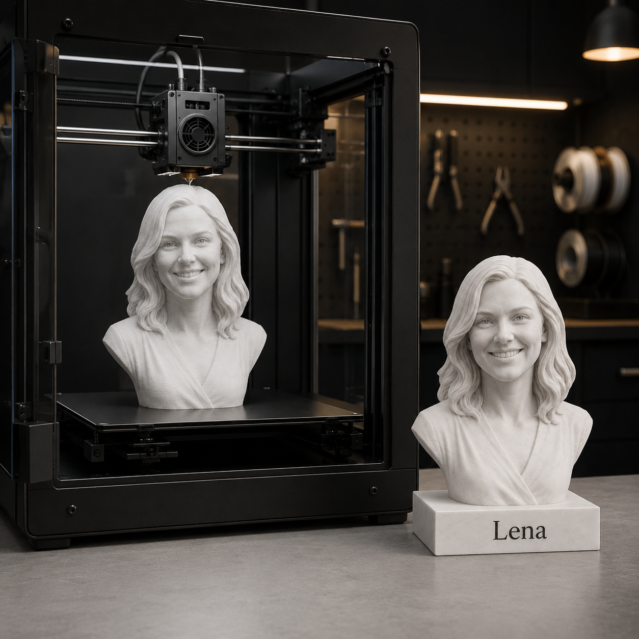Produktion einer personalisierten Büste im 3D-Druck