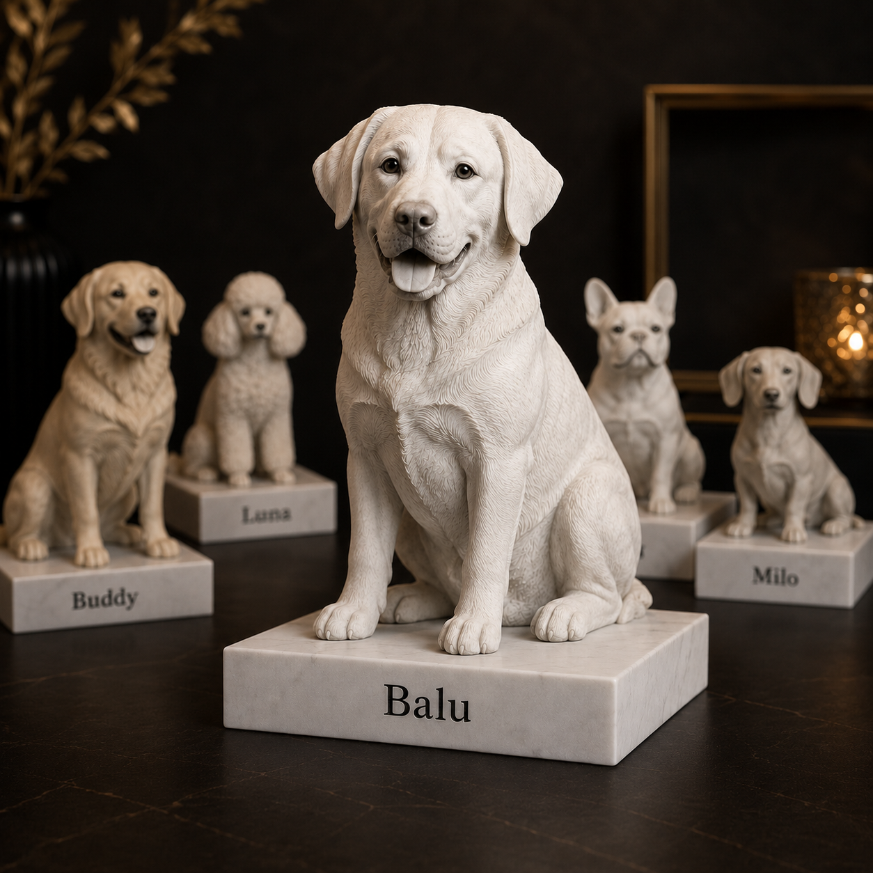 Premium Verkaufsbild für personalisierte Hunde-Figuren nach Foto