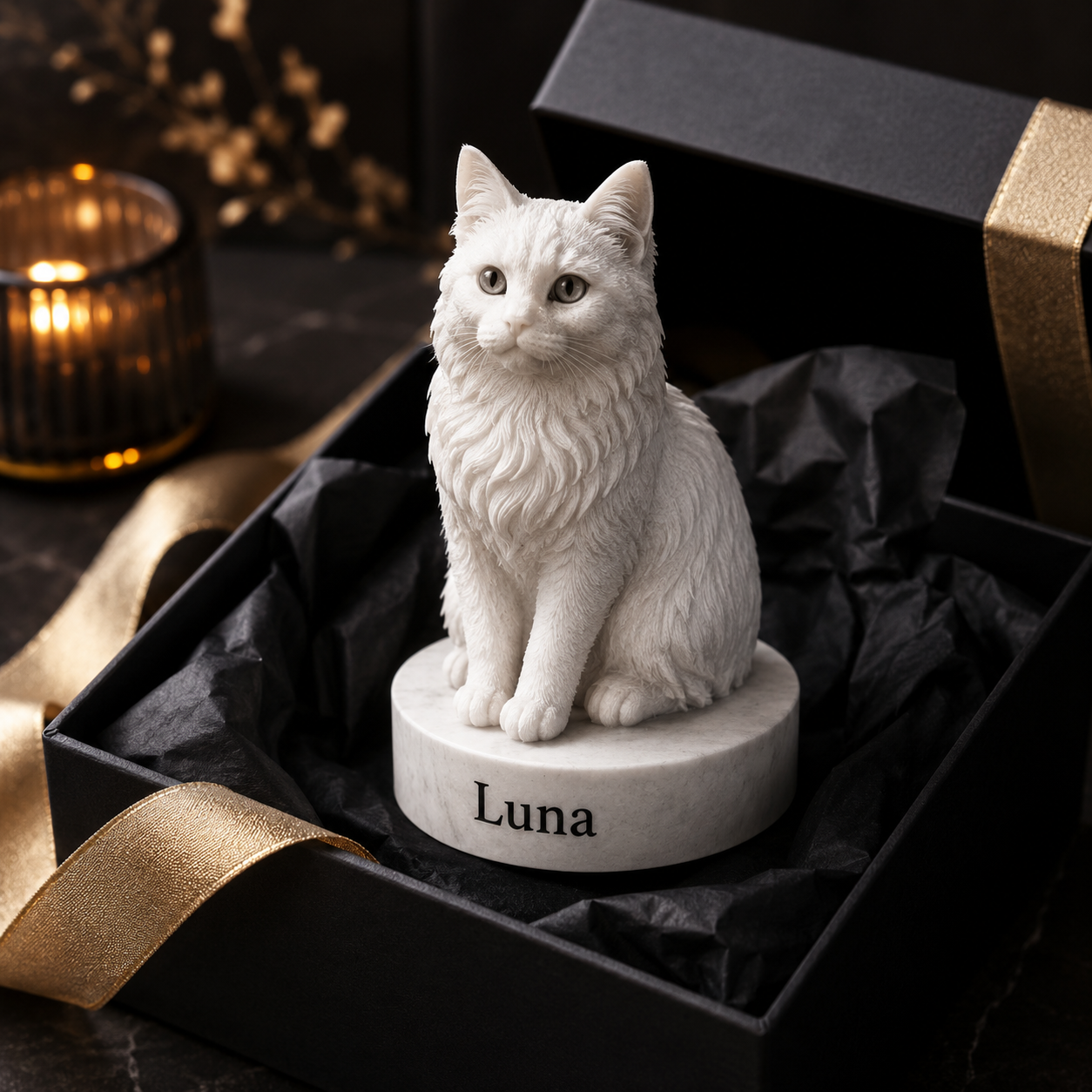 Personalisierte Katzen-Figur als hochwertiges Geschenk für Katzenbesitzer